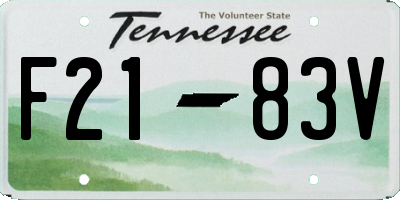TN license plate F2183V