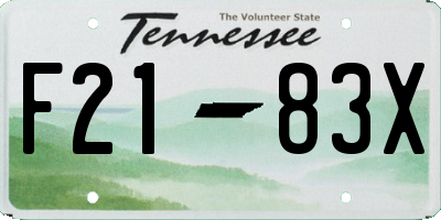 TN license plate F2183X