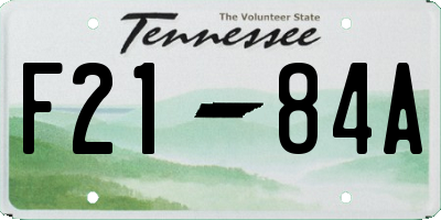 TN license plate F2184A