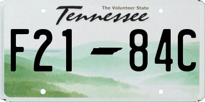 TN license plate F2184C