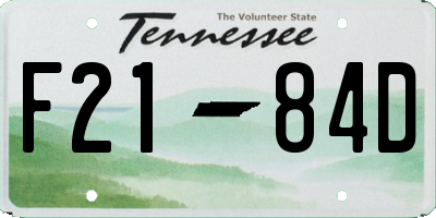 TN license plate F2184D