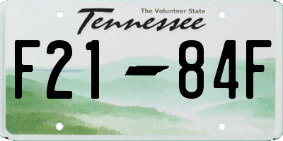 TN license plate F2184F