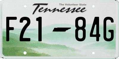 TN license plate F2184G