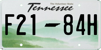 TN license plate F2184H