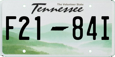 TN license plate F2184I