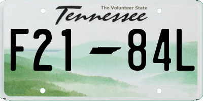 TN license plate F2184L