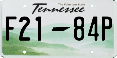 TN license plate F2184P