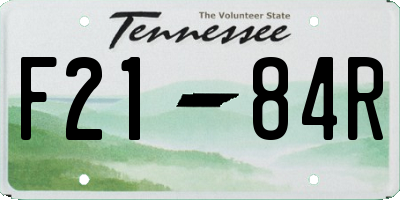 TN license plate F2184R