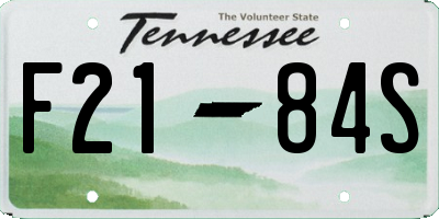 TN license plate F2184S