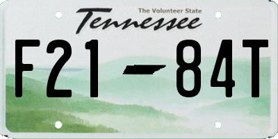 TN license plate F2184T