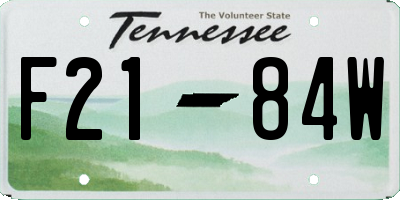 TN license plate F2184W
