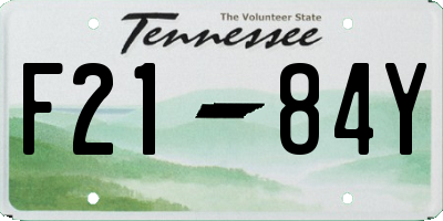 TN license plate F2184Y