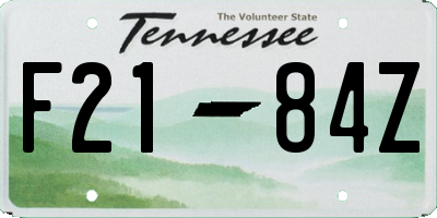 TN license plate F2184Z