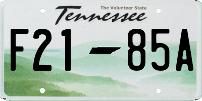 TN license plate F2185A