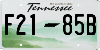 TN license plate F2185B