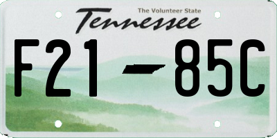 TN license plate F2185C