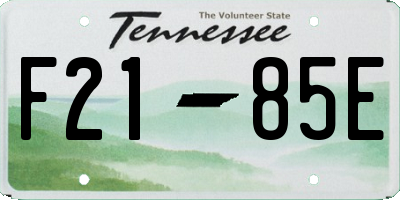 TN license plate F2185E
