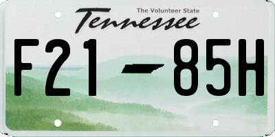 TN license plate F2185H