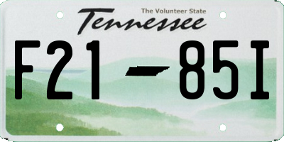 TN license plate F2185I