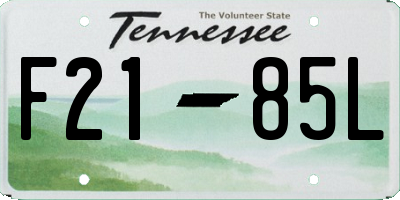 TN license plate F2185L