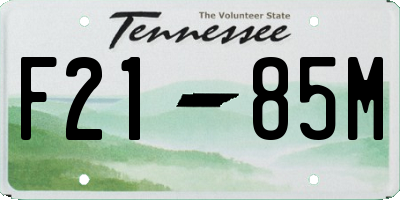 TN license plate F2185M