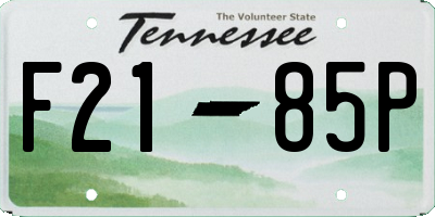 TN license plate F2185P