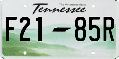 TN license plate F2185R