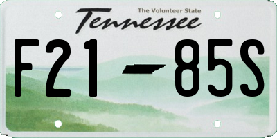 TN license plate F2185S