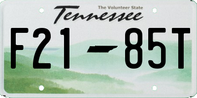 TN license plate F2185T