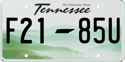 TN license plate F2185U