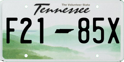 TN license plate F2185X