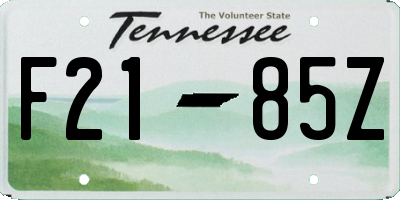 TN license plate F2185Z
