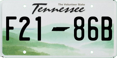 TN license plate F2186B