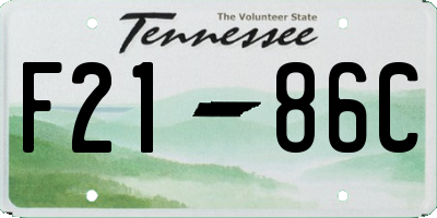 TN license plate F2186C