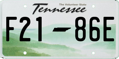 TN license plate F2186E