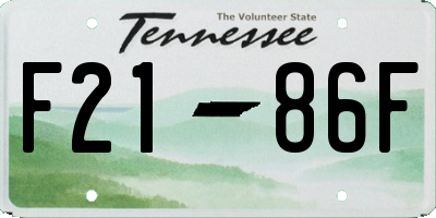 TN license plate F2186F