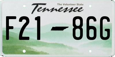 TN license plate F2186G