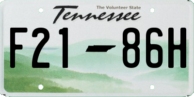 TN license plate F2186H