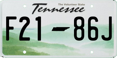 TN license plate F2186J