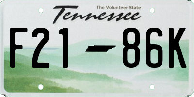 TN license plate F2186K