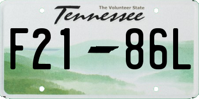 TN license plate F2186L
