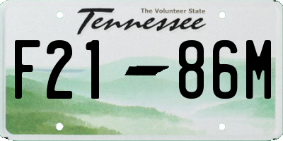TN license plate F2186M