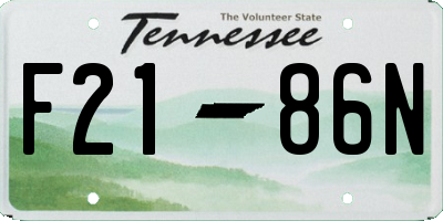 TN license plate F2186N