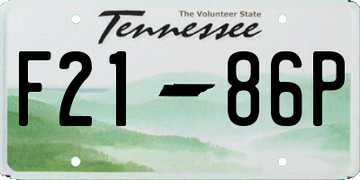 TN license plate F2186P