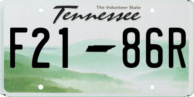 TN license plate F2186R