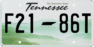 TN license plate F2186T