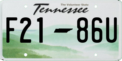 TN license plate F2186U