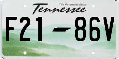TN license plate F2186V