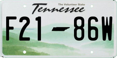 TN license plate F2186W