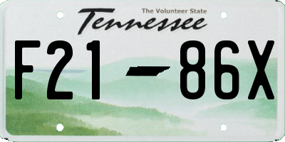 TN license plate F2186X